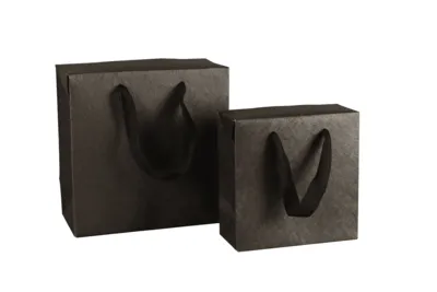 Image au survol de Boxbag Chicago matte black kraft paper bag for local product 22x11x22cm