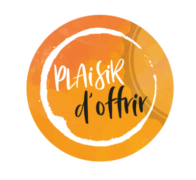 Round adhesive label orange/white - Plaisir d'Offrir (box of 500)