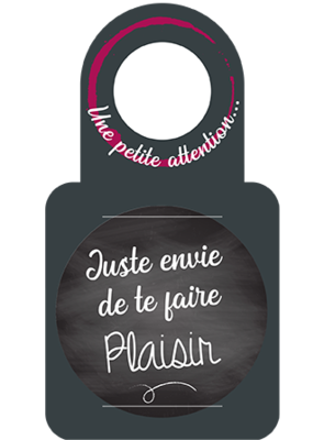 Victoria anti-drip disc message/neck card - Juste envie de te…