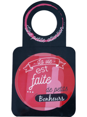 Victoria anti-drip disc message/neck card - La vie est faite de…