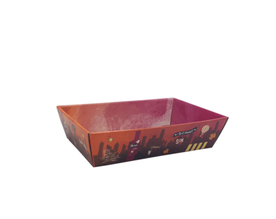 Burano multicoloured cardboard basket 34x21x8cm