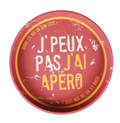 Viggo round metal tray - J'peux pas j'ai apéro