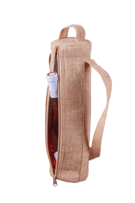 Goa hessian bag in pencil case form, isothermal, 1 bottle