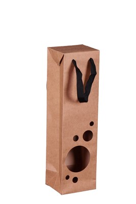 Boxbag Atlanta natural kraft paper bag 1 bottle window