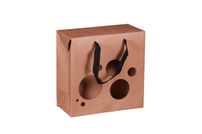 Boxbag Atlanta natural kraft paper bag for local products 22x11x22cm window