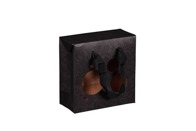 Boxbag Chicago black kraft paper for local products 17x8x17cm window