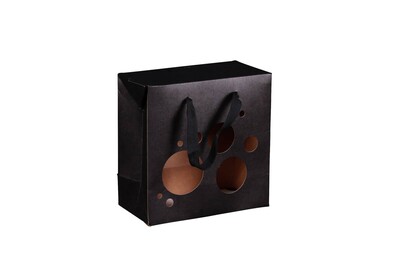 Boxbag Chicago black kraft paper for local products 22x11x22cm window