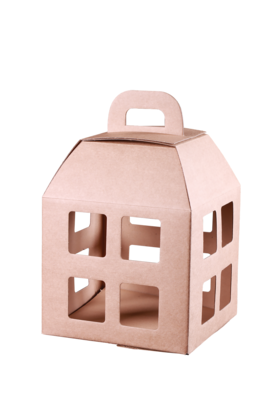 Atlanta smooth kraft cardboard lantern 20x20x25cm