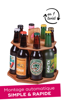 Cinnamon stained wood beer carousel 8 beers 33cl (long neck type)