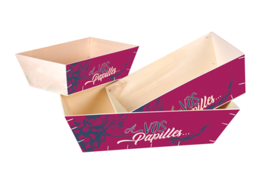 Alizée natural poplar/plum wood basket 35x26x11cm - A vos papilles