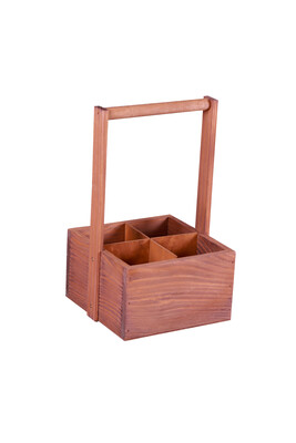 Gustave stained wood basket 33x18x8/20cm - La Caisse à gourmandises