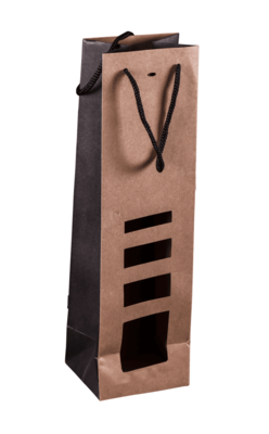 Elusa brown/black kraft paper bag magnum windows