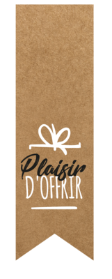 Adhesive closure label kraft/black/white - Plaisir d'Offrir