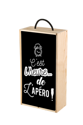 Lalo pinewood box 2 bottles - C'est l'heure de l'apéro PEFC 7