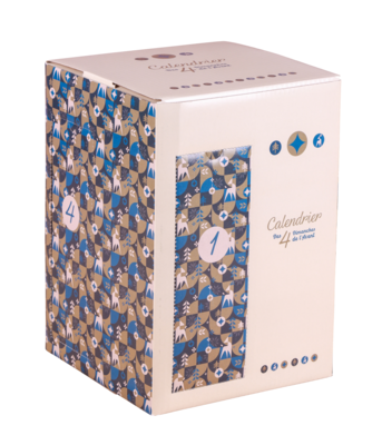 Box 4 Sunday Advent Calendar Ravenne decorated cardboard blue/beige