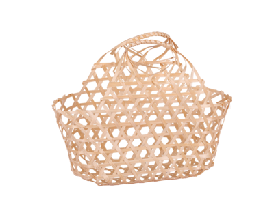 Panier Lio ajouré bambou naturel ovale 25x12x12/24cm