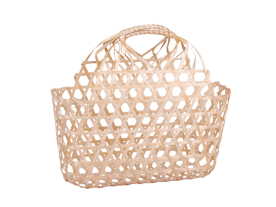 Panier Lio ajouré bambou naturel ovale 29x12x16/29cm