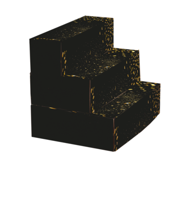 Petra 3-bottles black/gold cardboard box - FSC7®