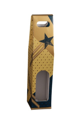 Verona gold/blue decorated cardboard suicase magnum - FSC7®