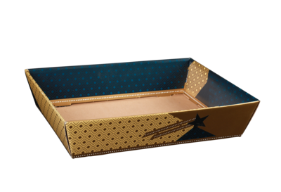 Verona gold/blue cardboard basket 37x28x8cm- FSC7®