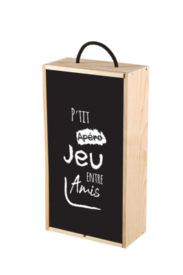 Coffret jeu Yao 1 bouteille bois couvercle noir 12 pièces - P'tit jeu d'adresse