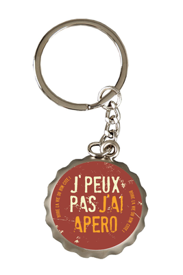 Ivo metal bottle opener keyring - I can't, I have an aperitif