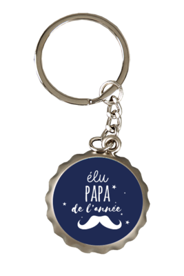 Ivo metal bottle opener key ring - Elu Papa de l'année