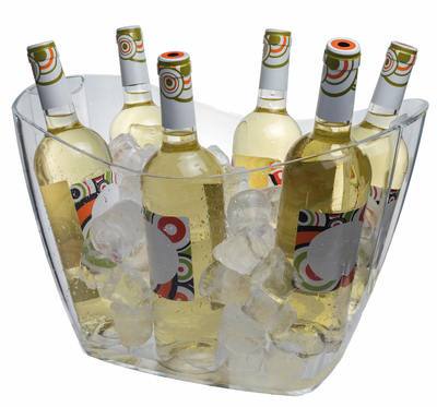 Baltoro XL clear plastic bowl, 4/6 bottles, 37x27x26cm, 2 handles