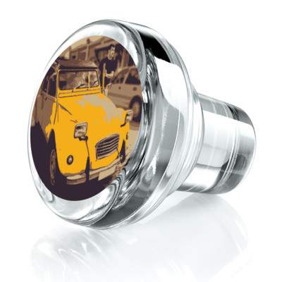 Vinolok crystal stopper - 2CV yellow