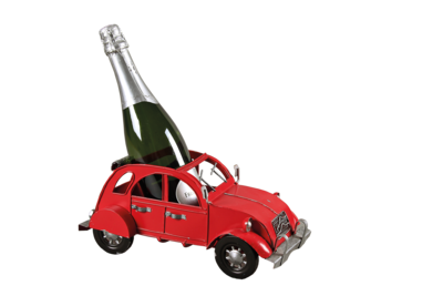 Félix red metal bottle holder - 2CV