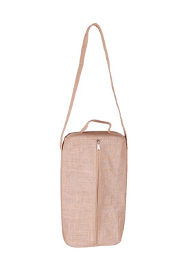 Sac trousse Goa réutilisable toile de jute naturel isotherme 2 bouteilles