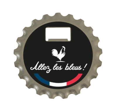 Marcus 3 in 1 bottle opener with black metal decoration - Allez les Bleus