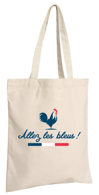 Chelsea tote bag in ecru cotton canvas - Allez les Bleus!