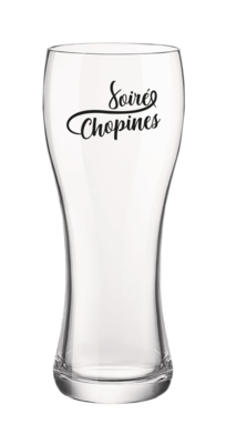 Verre à bière Randy 40cl décoré noir - Soirée Chopines