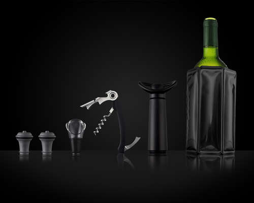 Image du produit Set a vin Wine Set Essentials Black 6 accessoires Vacuvin