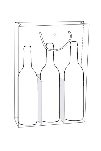 Product image Manhattan 3-bottles slate/chalk matte laminated paper bag - FSC7®