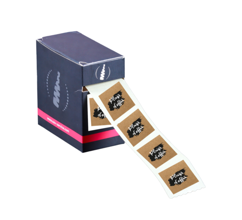 Product image Kraft/black/white square adhesive label - Plaisir d'Offrir (box of 500)