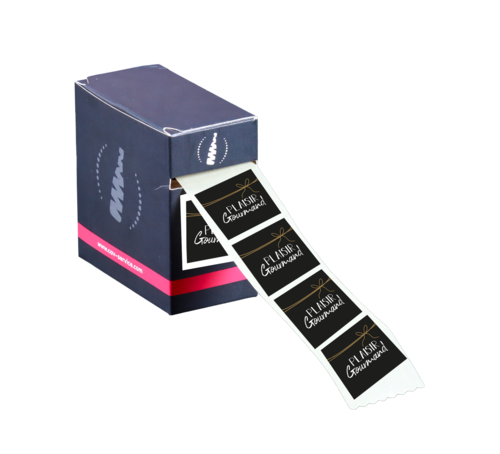 Product image Kraft/black/white square adhesive label - Plaisir Gourmand (box of 500)