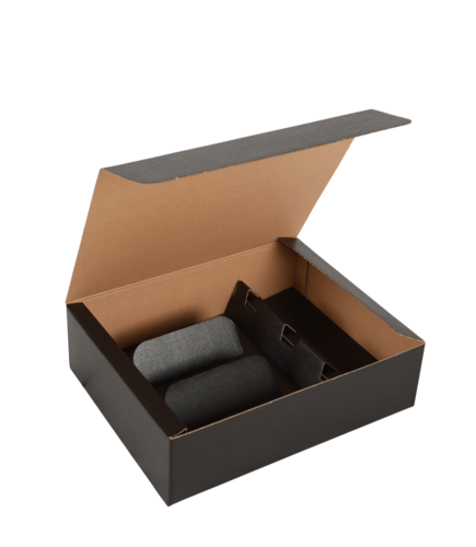 Image du produit Coffret automatique Milan carton aspect tissu noir 3 bouteilles