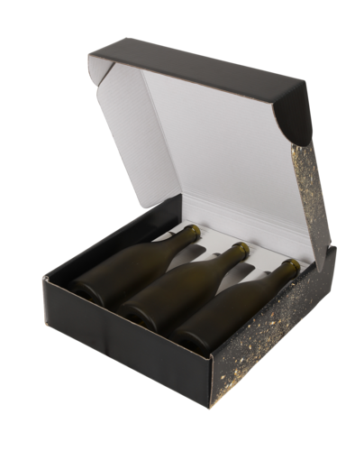 Product image Helsinki 3-bottles white/gold/grey cardboard box - FSC7®