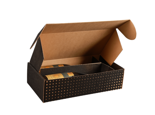 Image du produit Coffret Porto carton kraft noir/brun 2 bouteilles - FSC®7