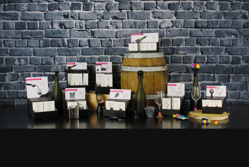 Image du produit Bouchon Leo à expansion PVC noir (pour vin et champagne), livré en présentoir de