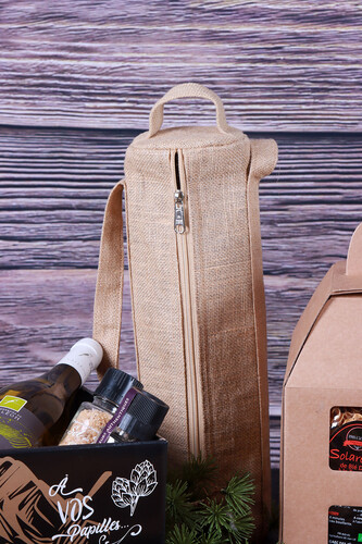 Image du produit Sac trousse Goa réutilisable toile de jute naturel isotherme 1 bouteille