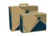 Product image Verona festive gold/blue cardboard gourmet suitcase 42x35.5x12cm - FSC7®